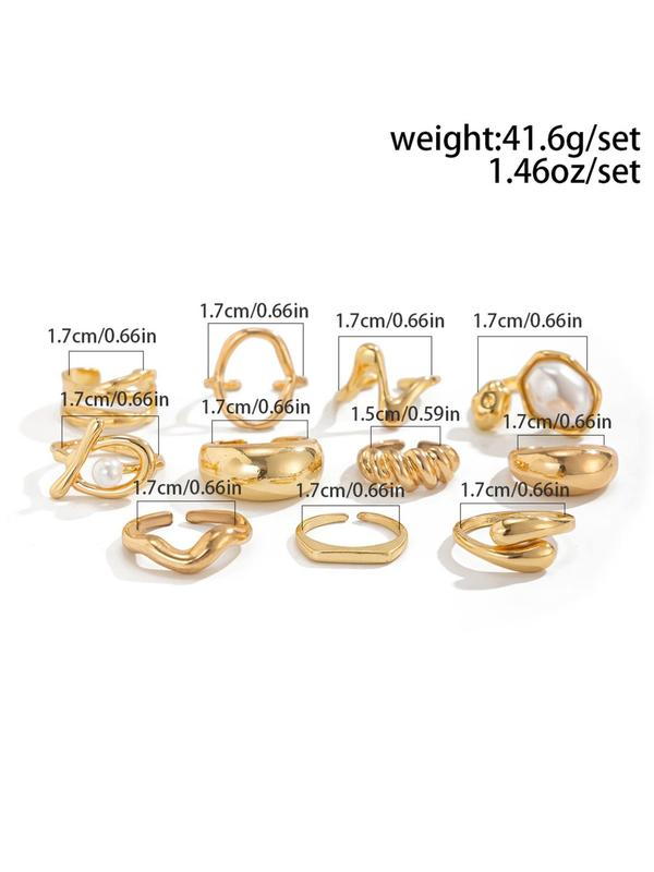 11pc Dainty Irregular Stacking Rings Set