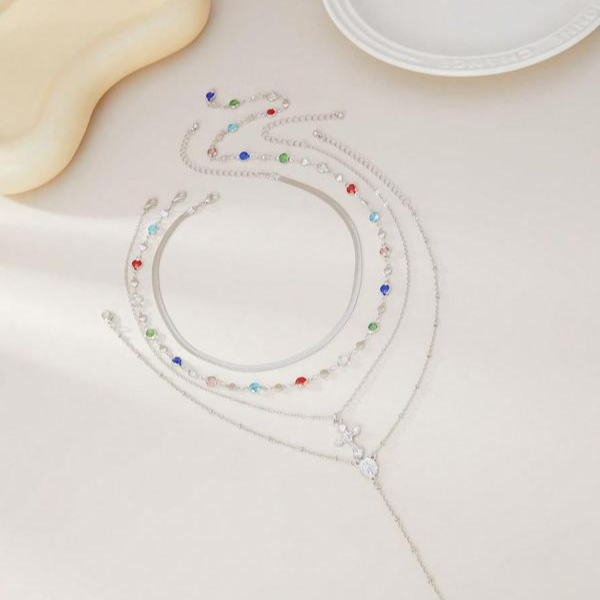 4 Piece Vintage Cross Layered Necklace