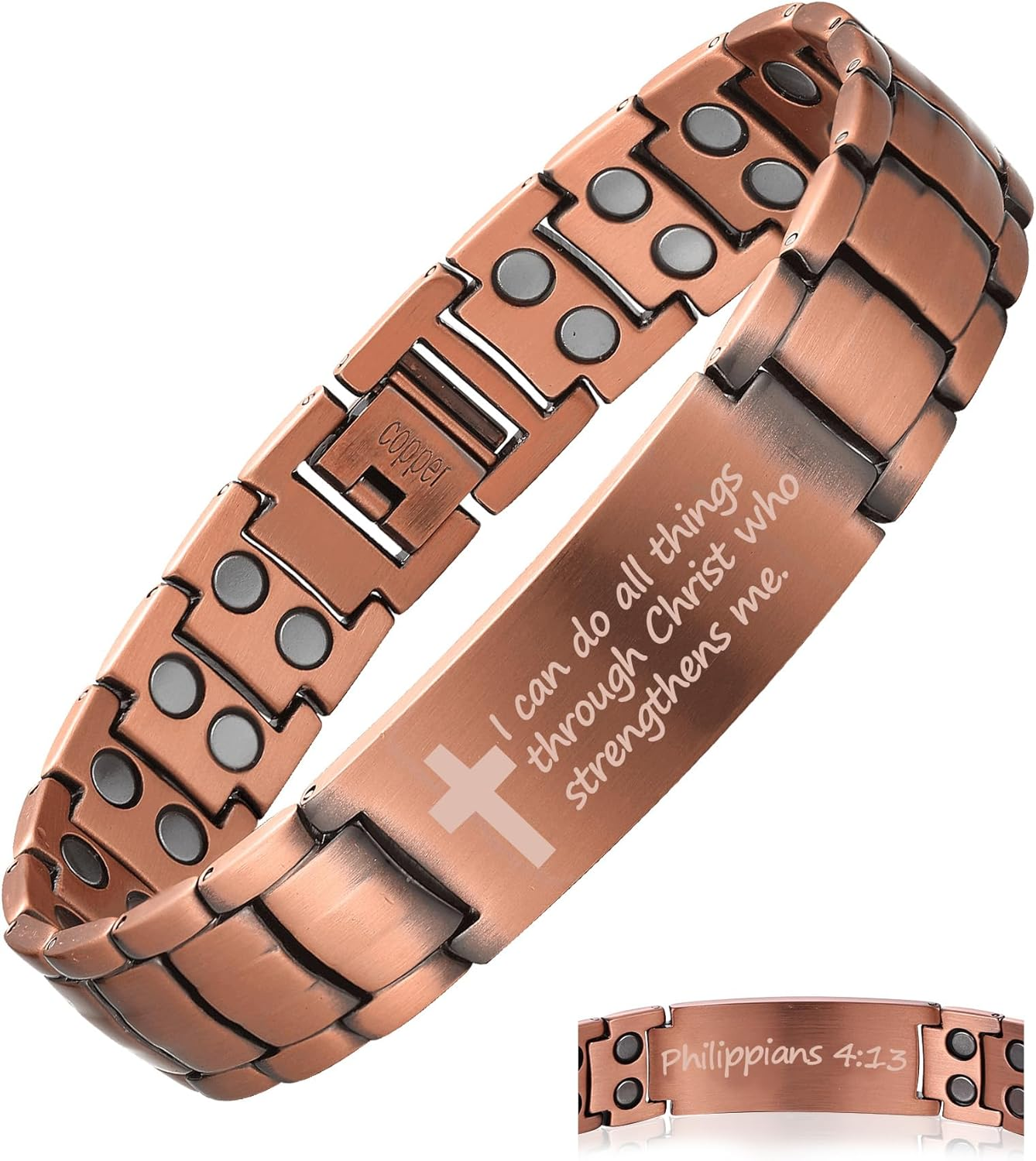 Philip 4:13 Copper Magnetic Bracelet