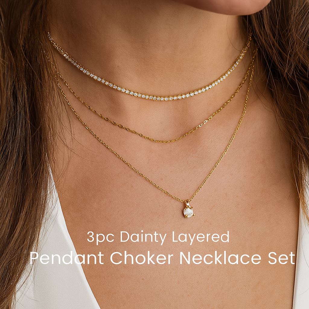 3pc Dainty Layered Necklace Set