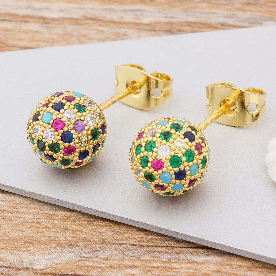 Mosaic Gem Stud Earrings