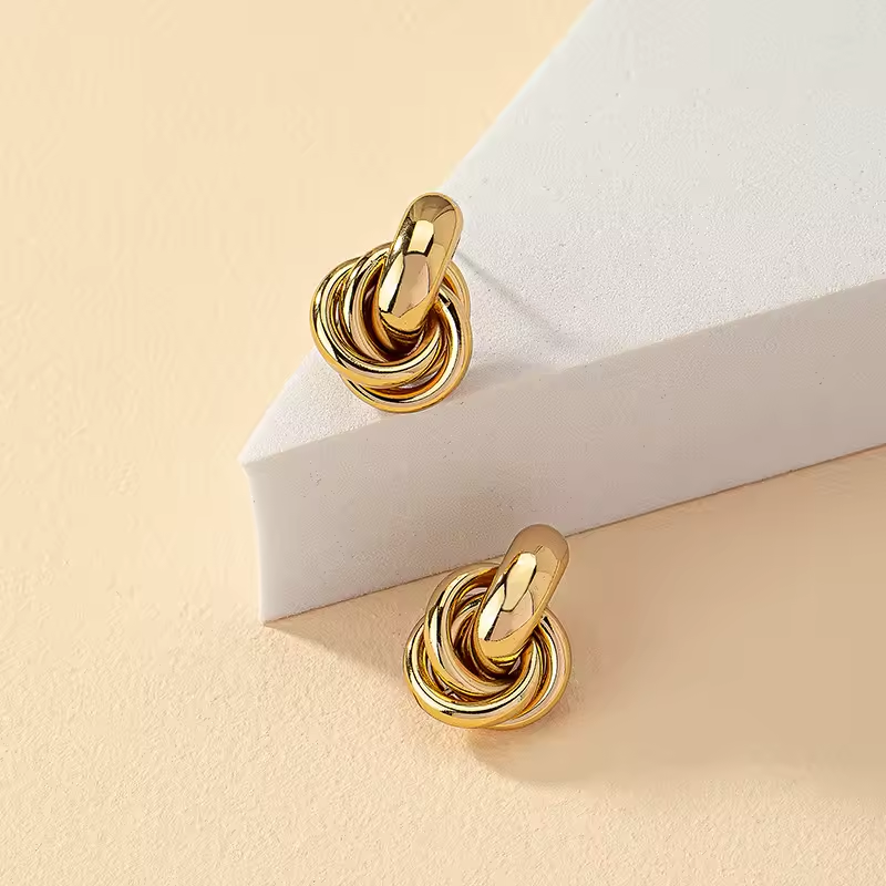 Double Ring Stud Earrings
