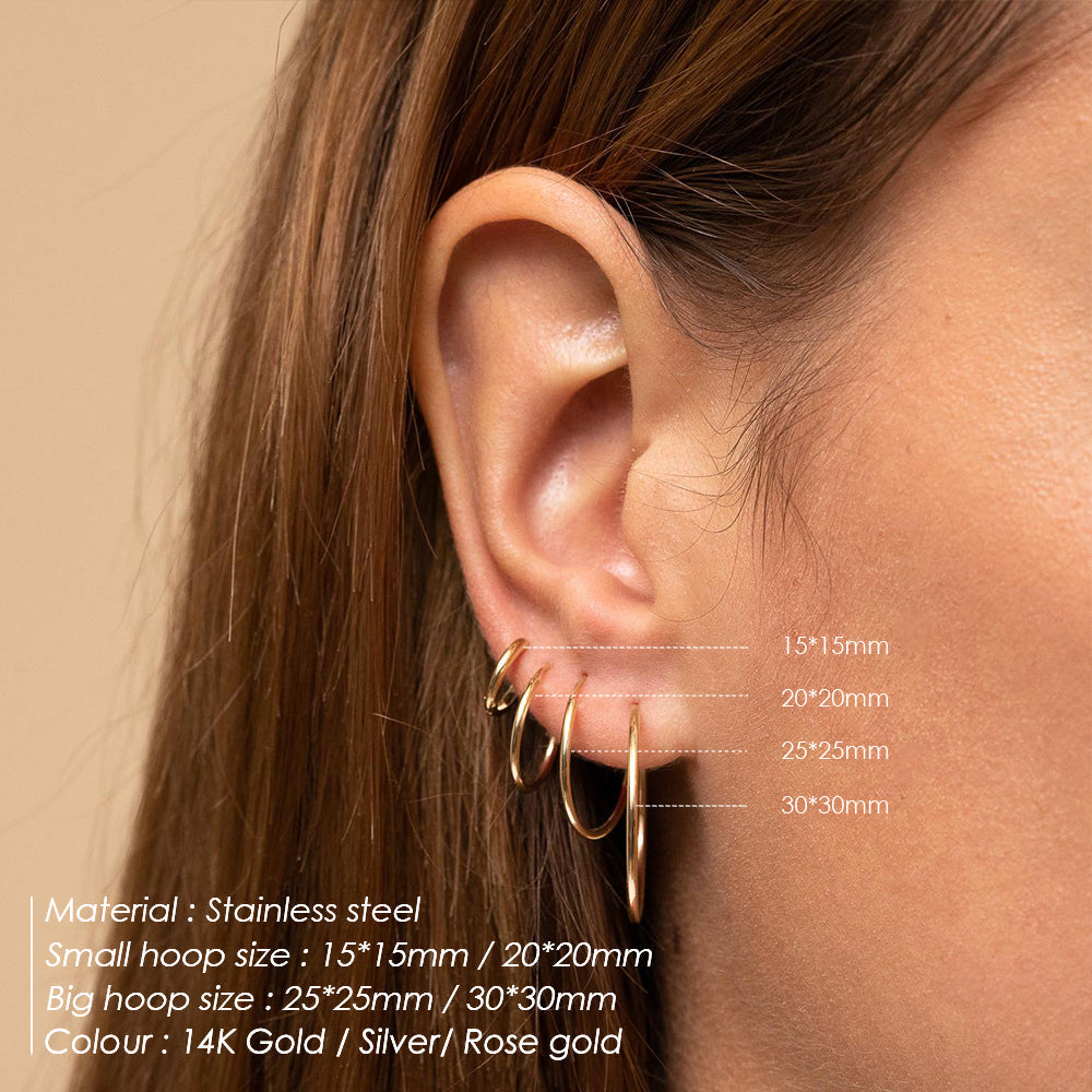 Classic Stainless Steel Hoop Set