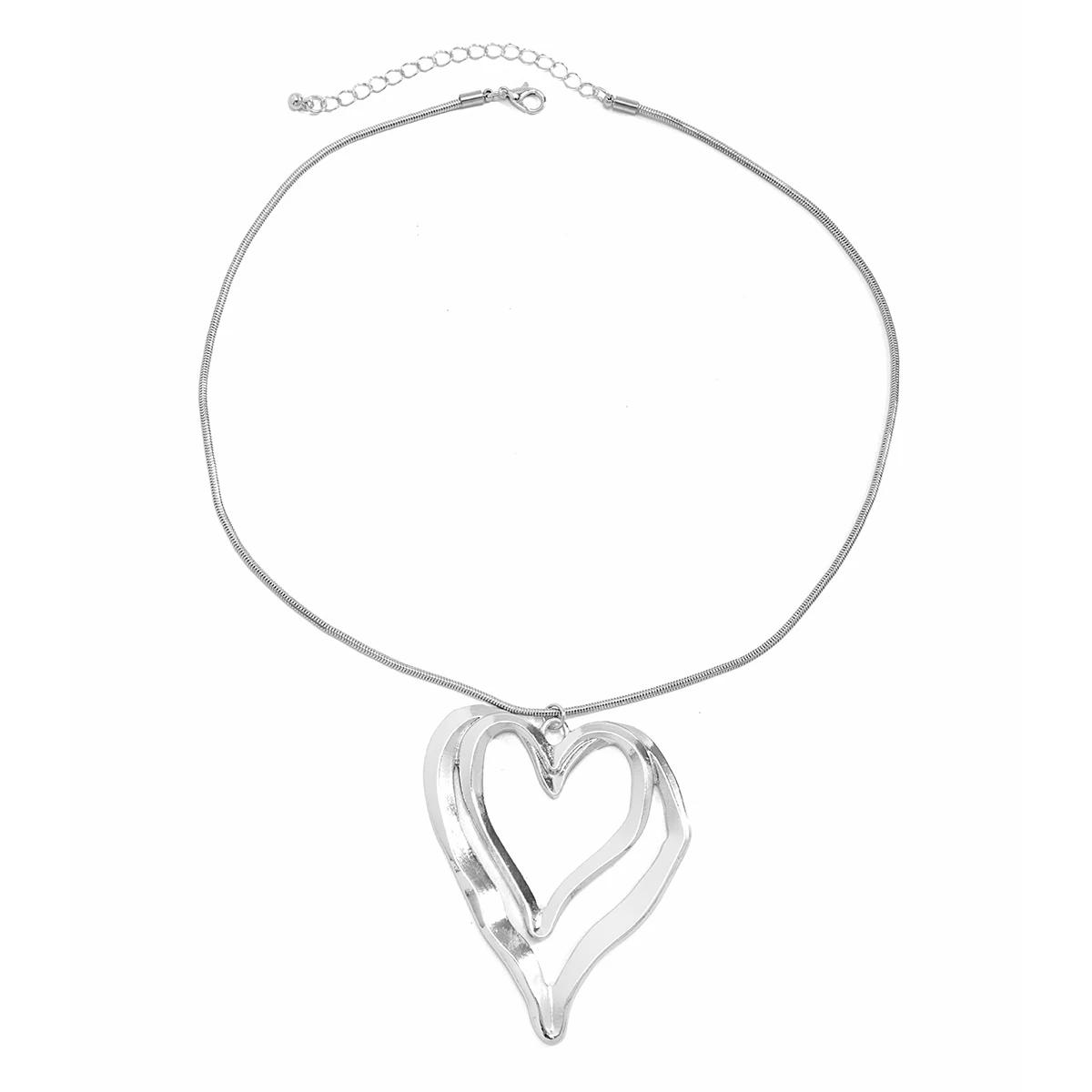 Twin Hollow Hearts Necklace