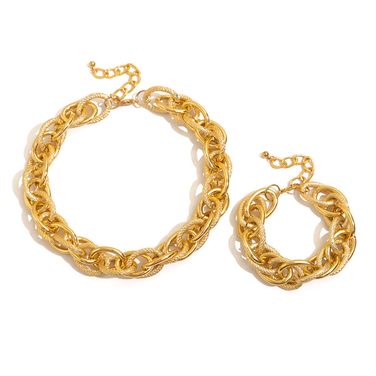 Chunky Cross Chain Choker & Bracelet Set