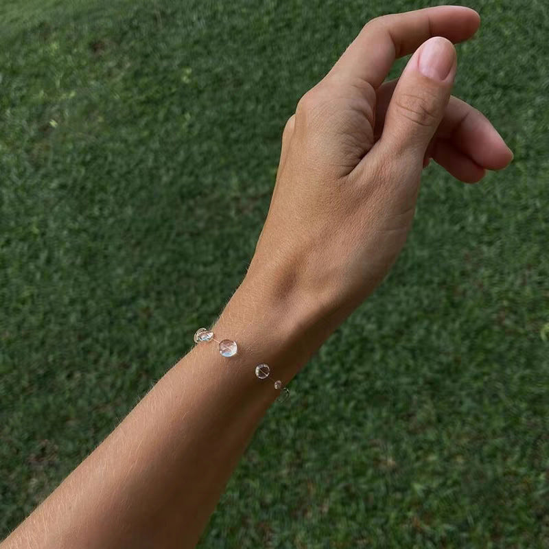 Dainty Floating Crystal Bead Bracelet