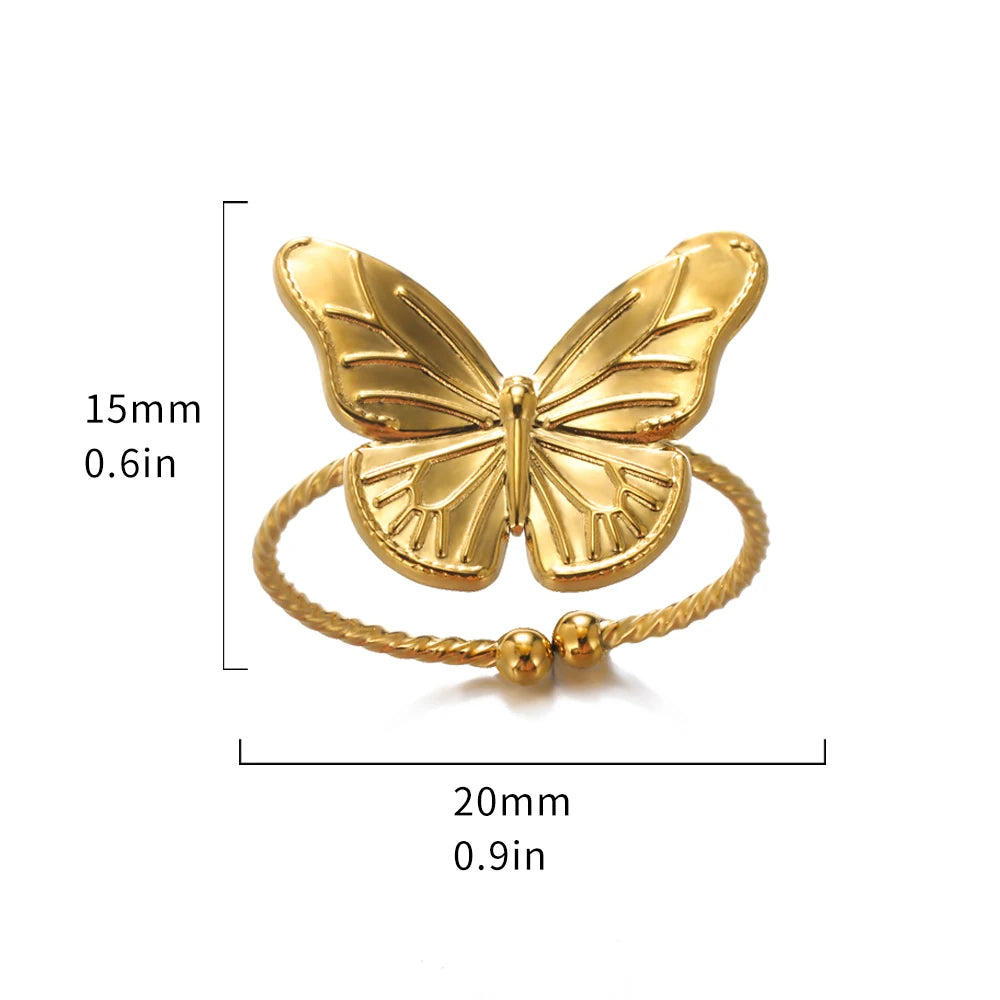 Elegant Gold Butterfly Wrap Ring