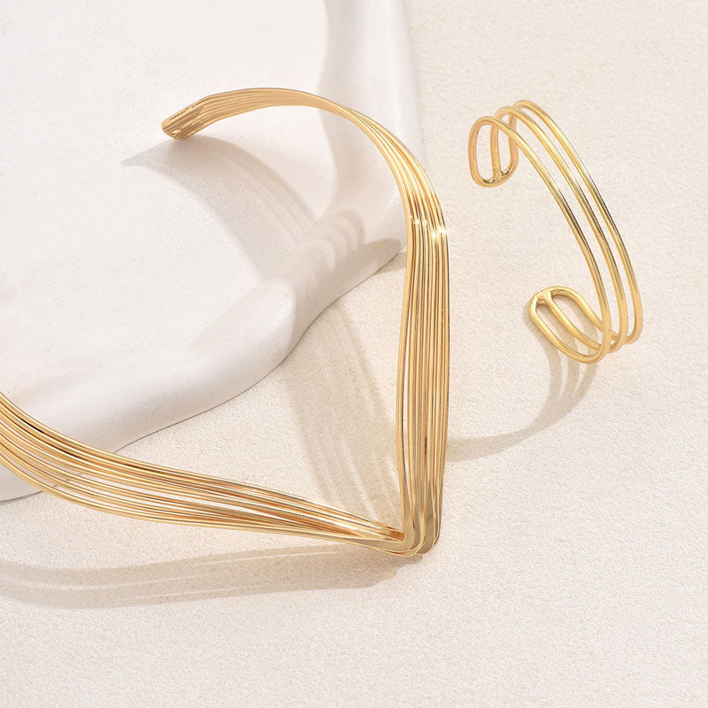 Irregular Choker & Bracelet Set