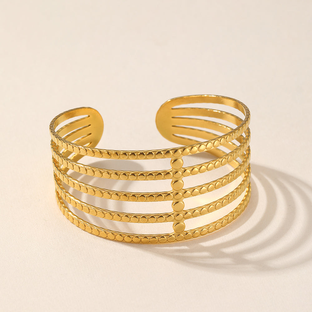 Textured Multi-Band Cuff Bracelet