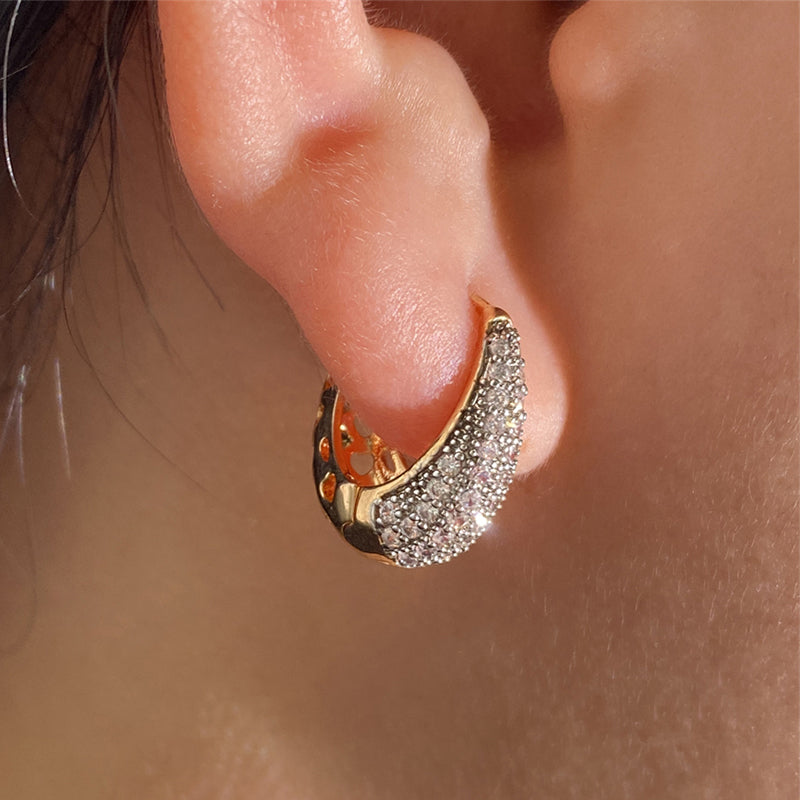 Pave Teardrop Huggie Earrings