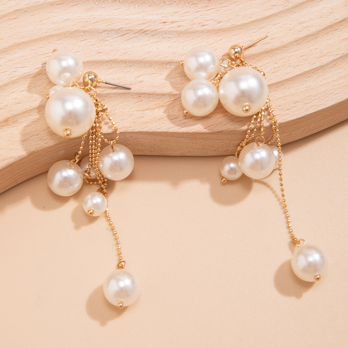 Elegant Pearl Tassel Drop Earrings