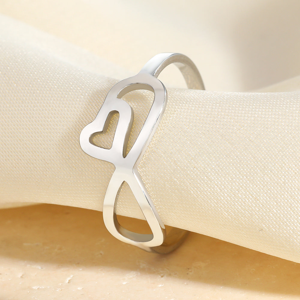 Heart Infinity Open Ring
