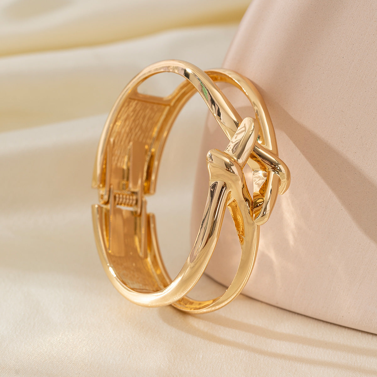 Chunky Gold Crossover Bracelet