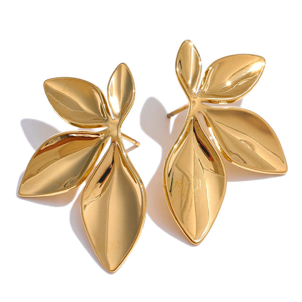 Bold Leaf Statement Earrings