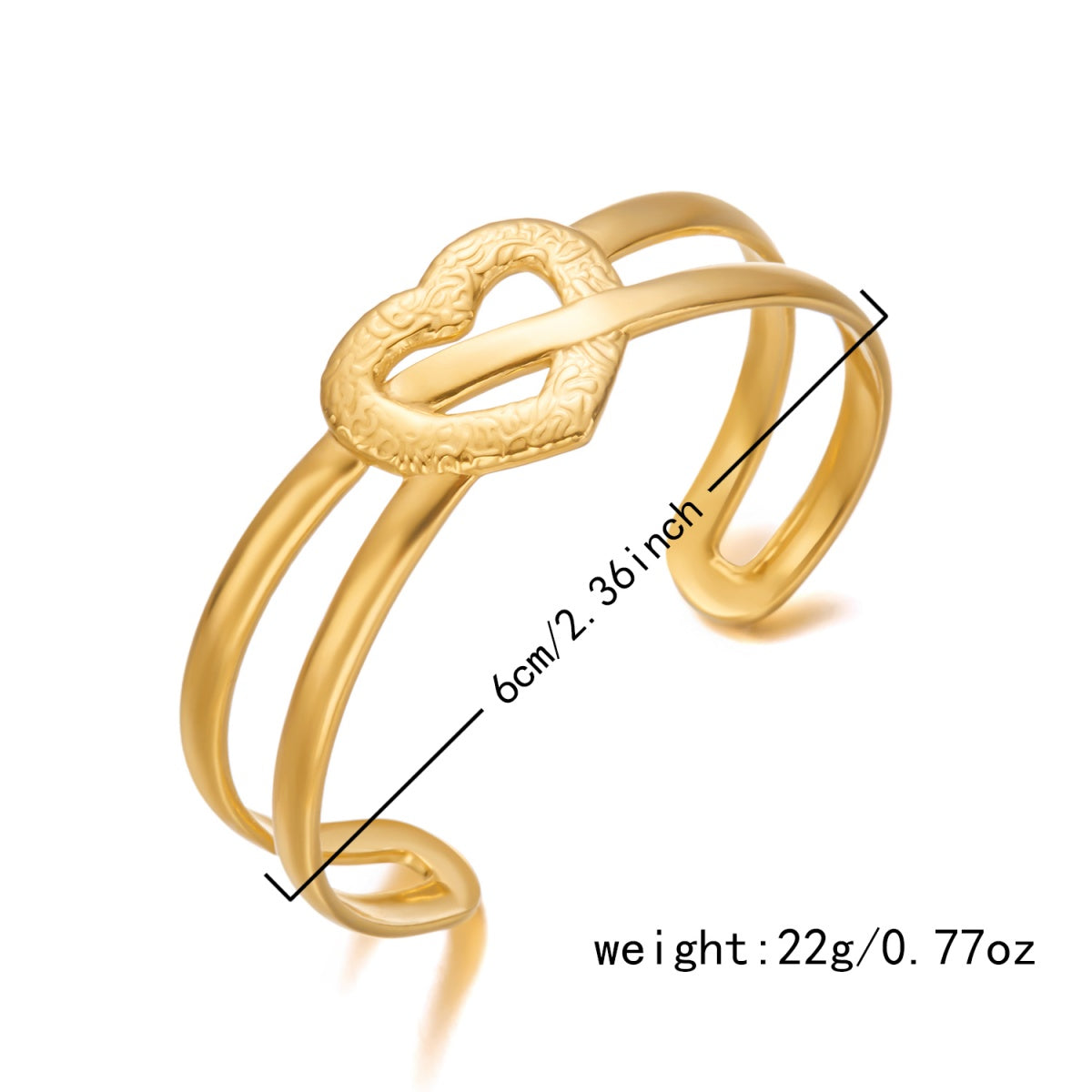 Heart Knot Cuff Bracelet