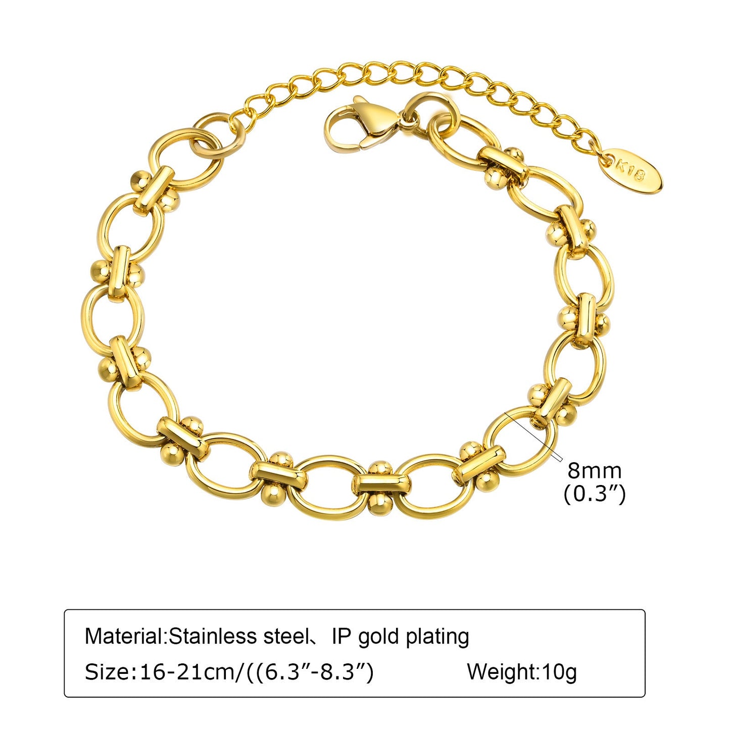 Gold Oval Link Statement Bracelet