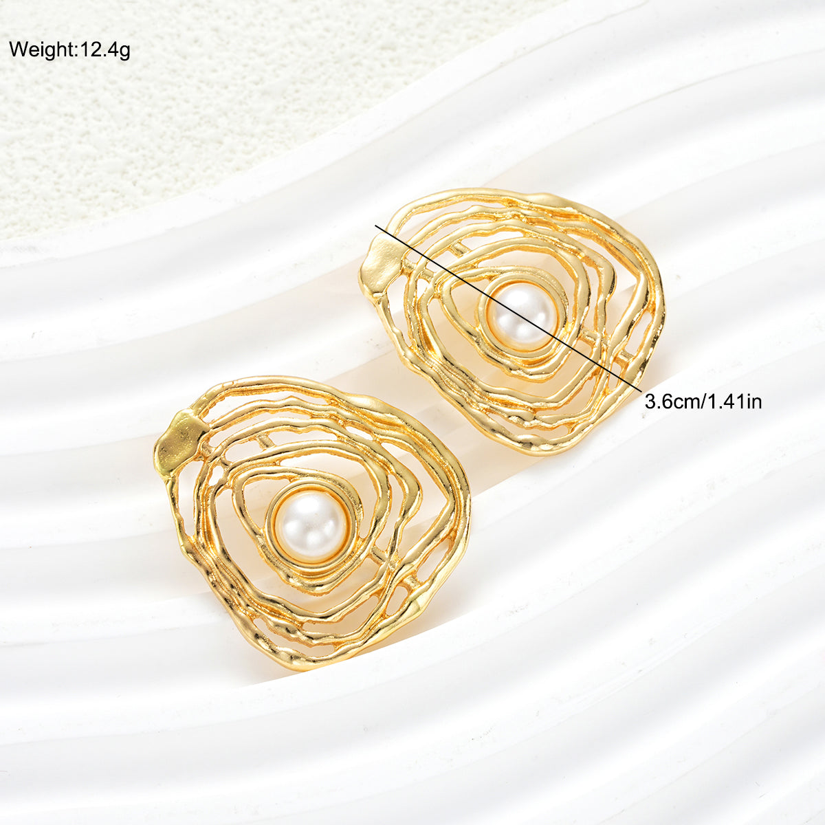 Irregular Pearl Frame Drop Earrings