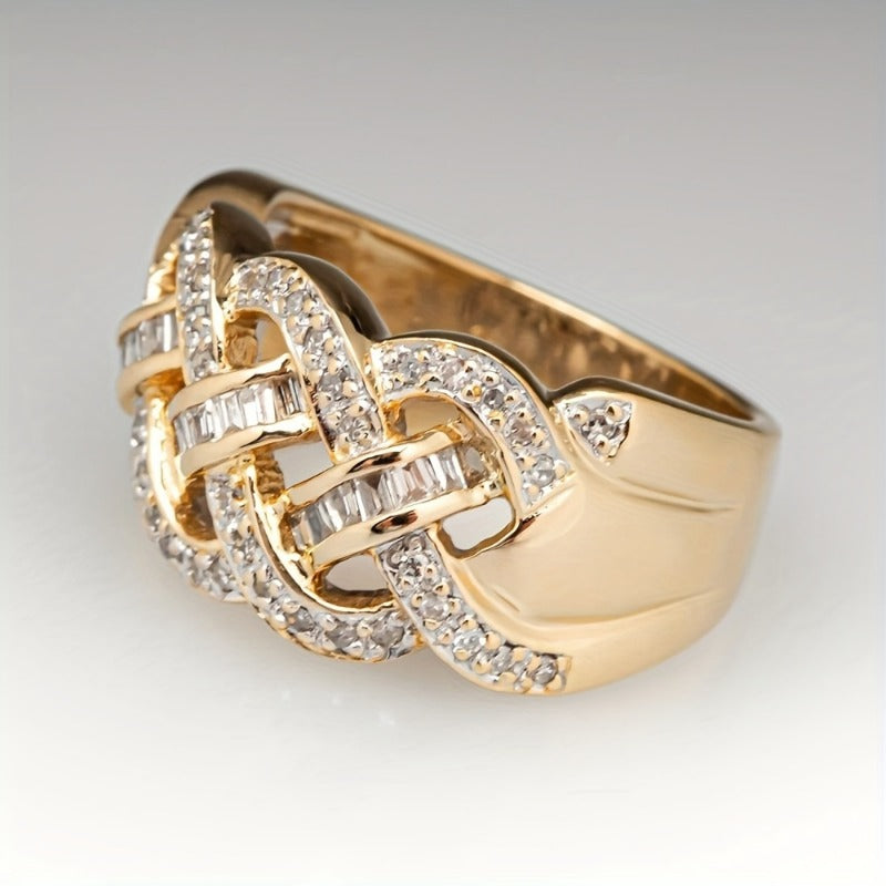 Braided Crystal Band Ring