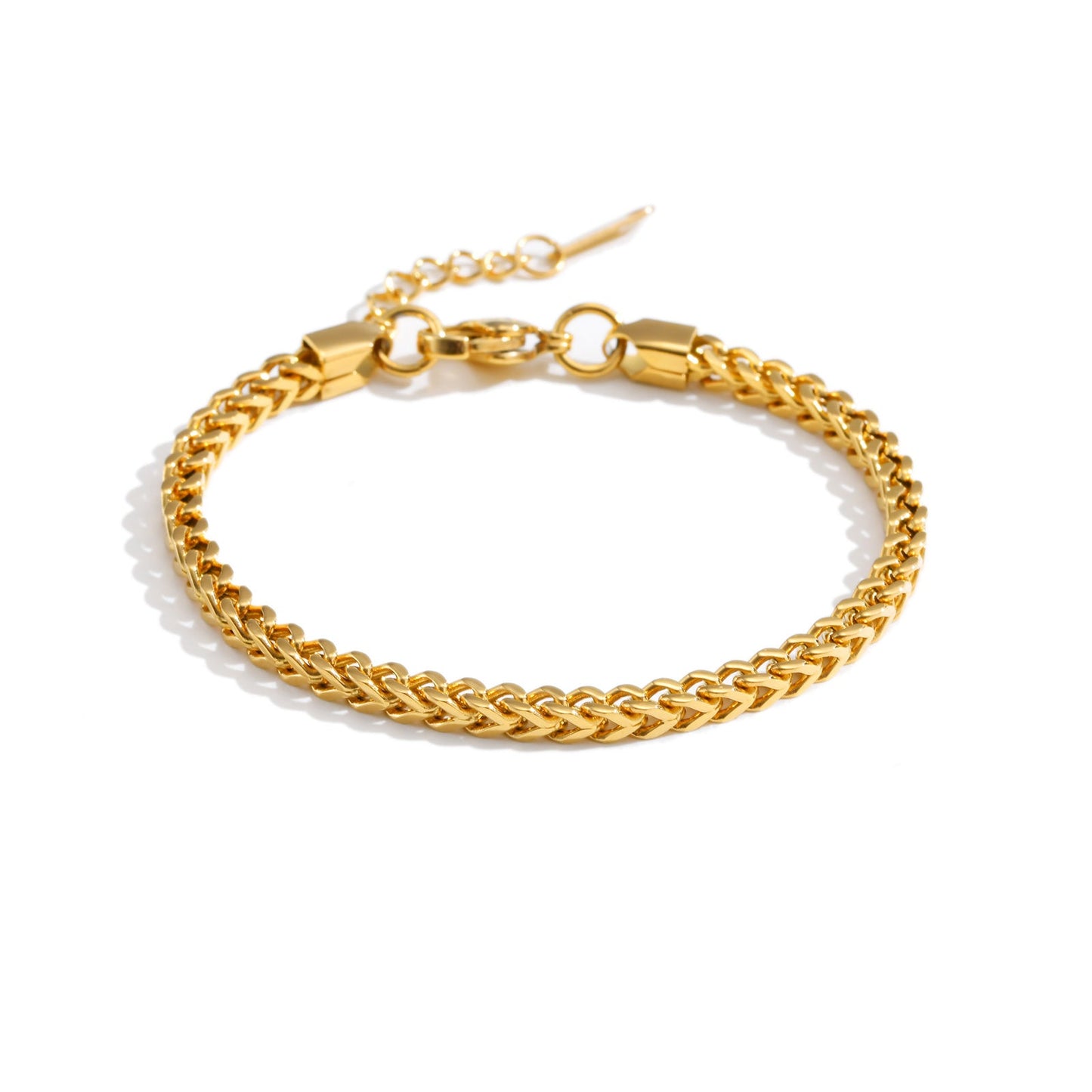 Gold Herringbone Chain Bracelet