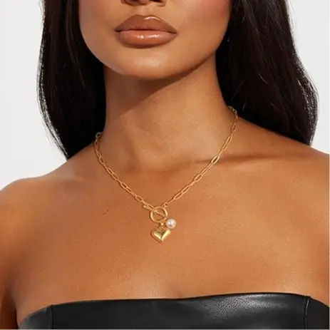 Heart Pendant Toggle Necklace