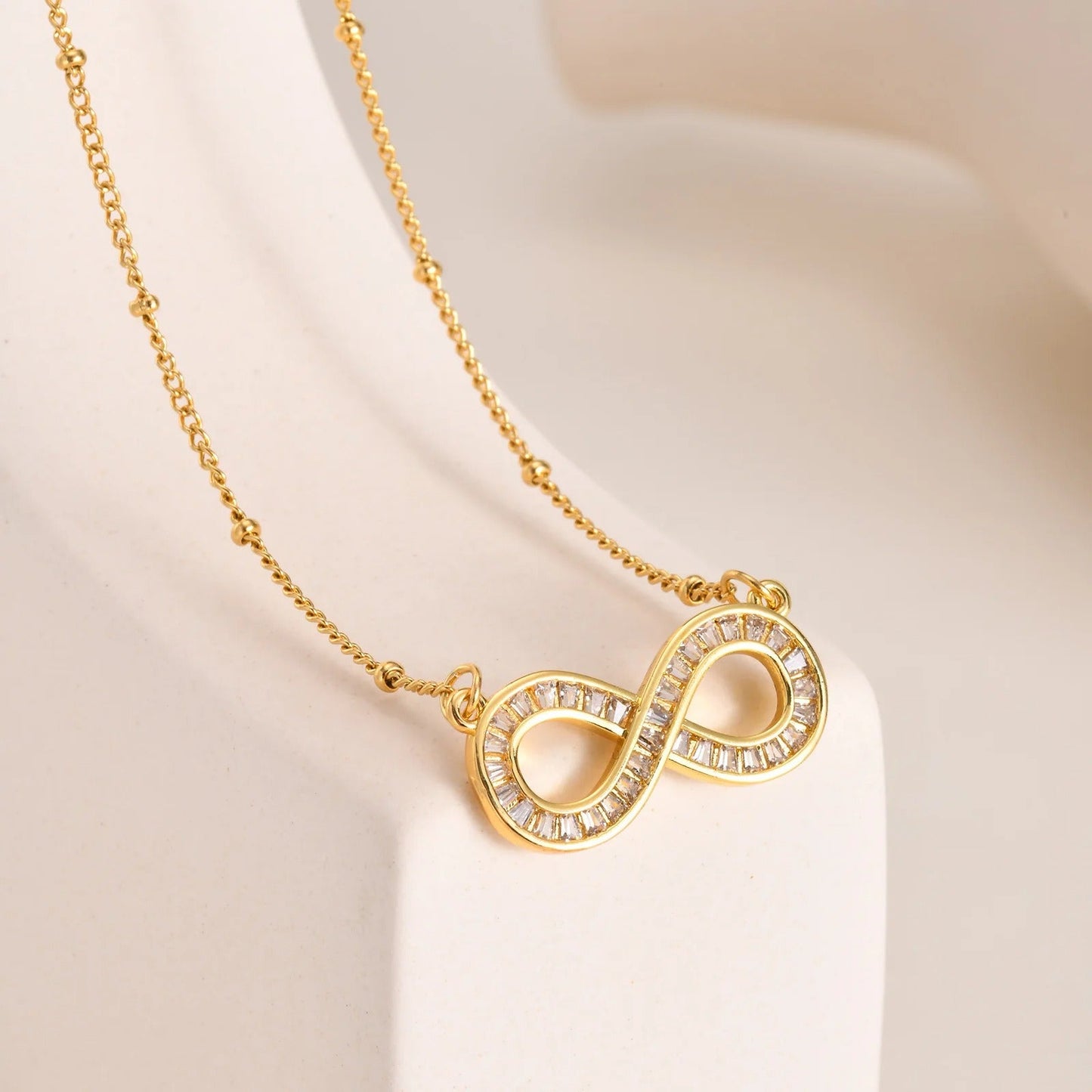 Dainty Diamond Infinity Necklace