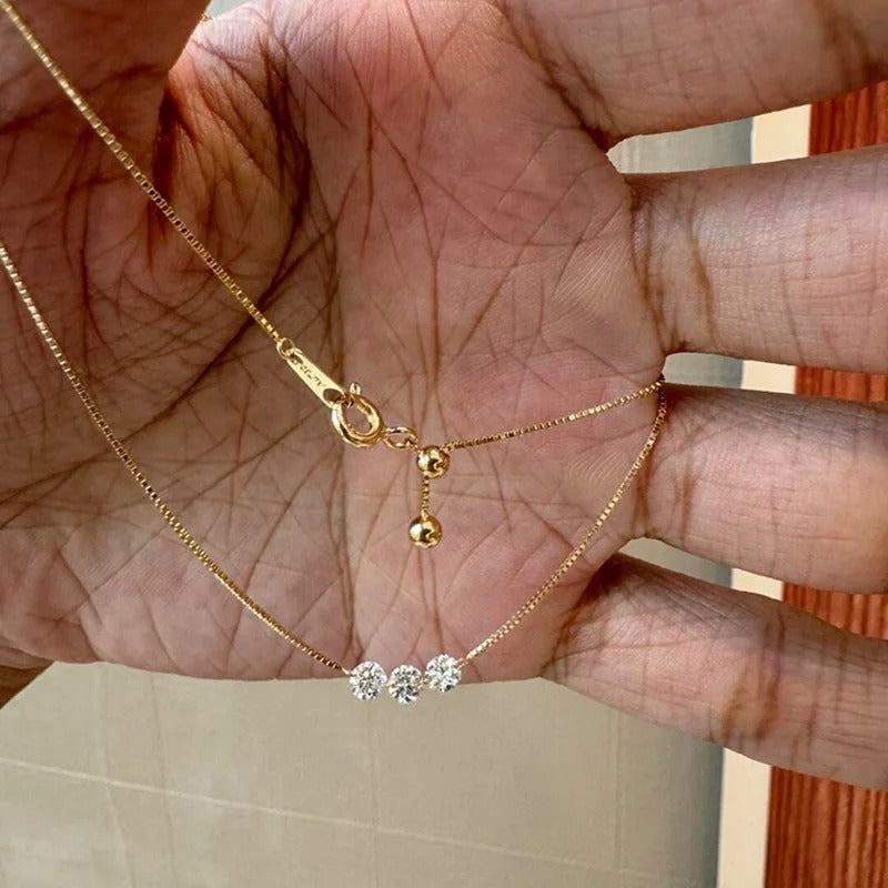 Delicate Three Stone Necklace