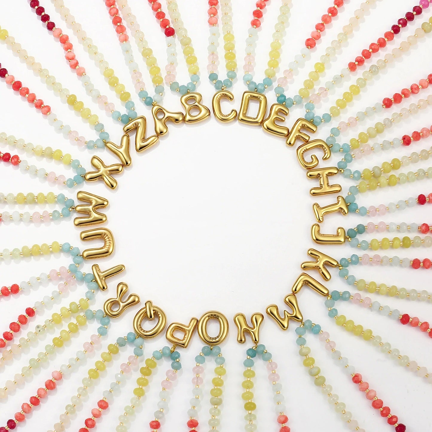 Colorful Balloon Letter Necklace