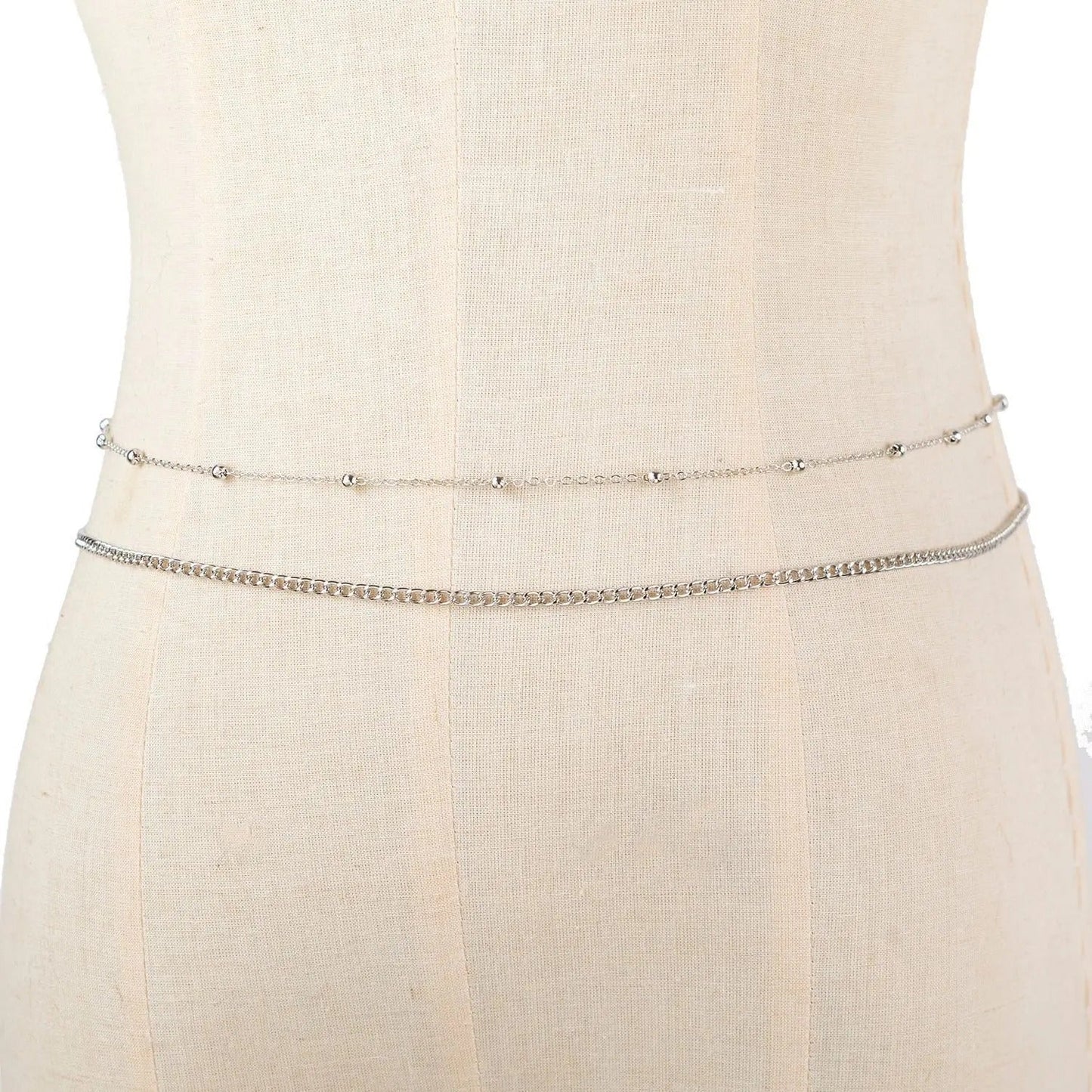Round Bead Double Waist Chain