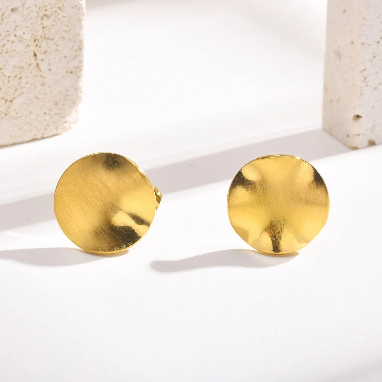 Disc Stud Earrings