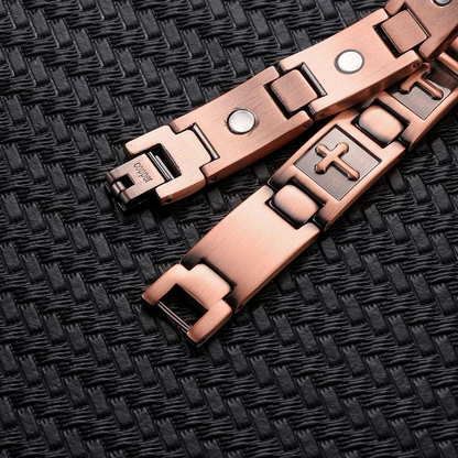 Couple Cross Magnetic Copper Bracelet
