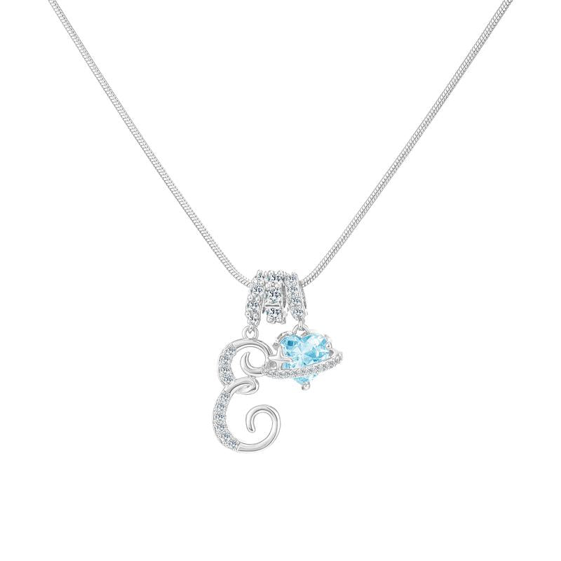 14k Initial Heart Charm Necklace