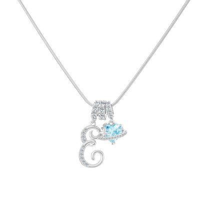 14k Initial Heart Charm Necklace