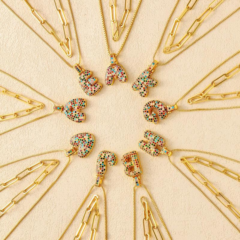 2pc Initial Bubble Necklace Set