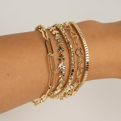 5pc Thin Dainty Stackable Bracelets