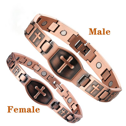 Couple Cross Magnetic Copper Bracelet