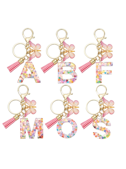 Letter and Butterfly Keychain