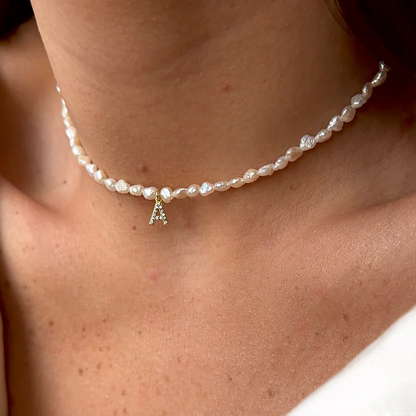 Rice Grain Letter Necklace