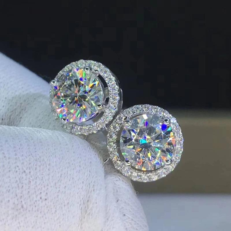 Silver Moissanite Earrings