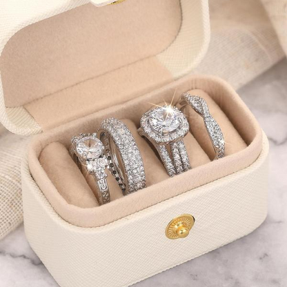 4pc Elegant Rhinestone Ring Set