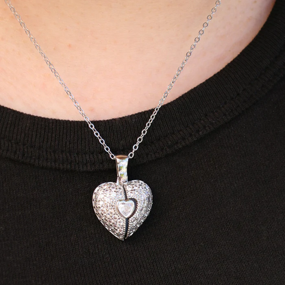Personalized Heart Treasure Chest Necklace