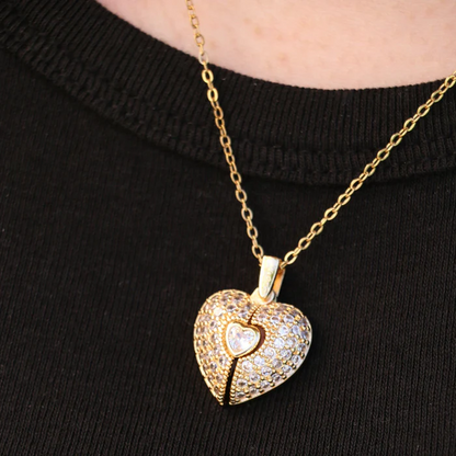 Personalized Heart Treasure Chest Necklace