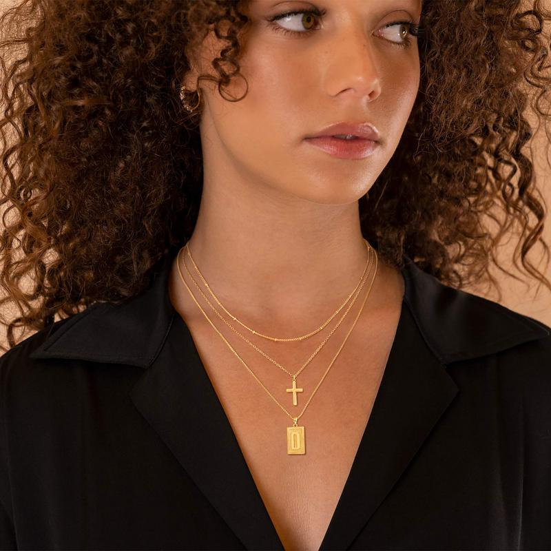 3pc Letter Cross Necklace Set