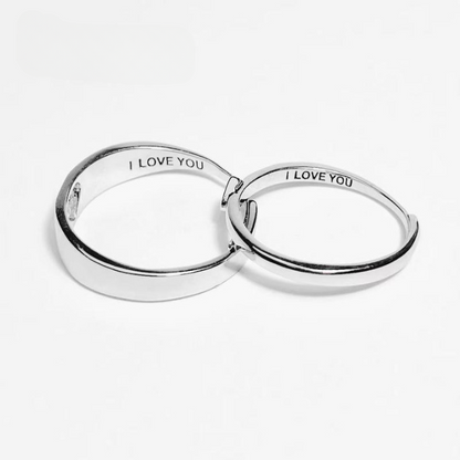 Adjustable Heart Couples Ring Set