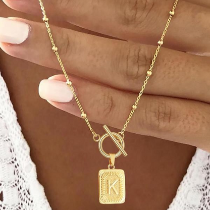 Dainty Letter Toggle Necklace
