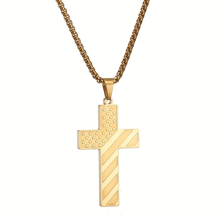 Flag Cross Verse Necklace