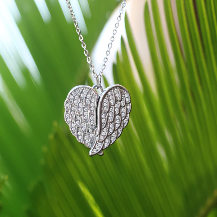 Personalized Angel Wing Photo Necklace