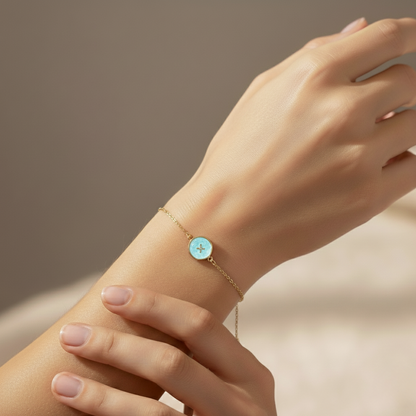 18k Dainty Cross Bracelet