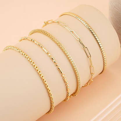 5pc Thin Dainty Stackable Bracelets
