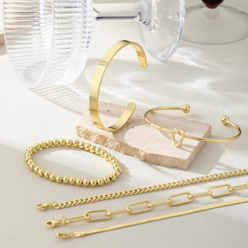 6pc 14k Bracelet Set