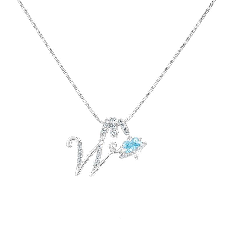 14k Initial Heart Charm Necklace